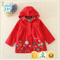 Red kid vêtements fleur modèle bébé manteau d&#39;hiver avec capuche